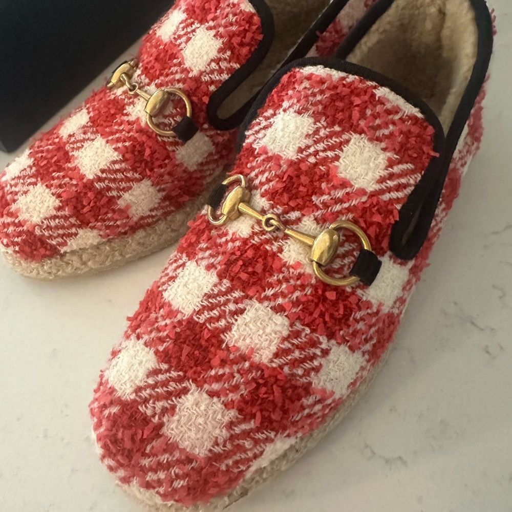 Gucci Vichy Tweed Loafers size 38 - Picture 6 of 11